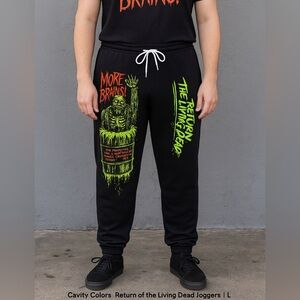 Cavity Colors MORE BRAINS! Return of the Living Dead Sweatpants Joggers L Zombie